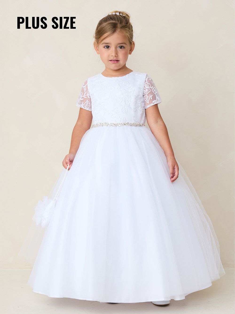 5880X Husky White Communion/flower Girl Dress