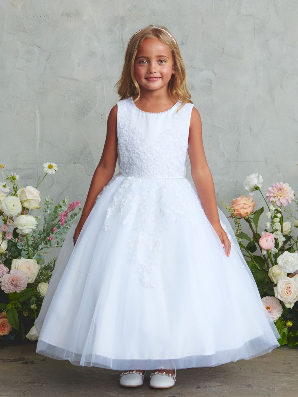 5898 White Communion/flower Girl Dress