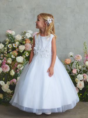 5901 White Communion/flower Girl Dress