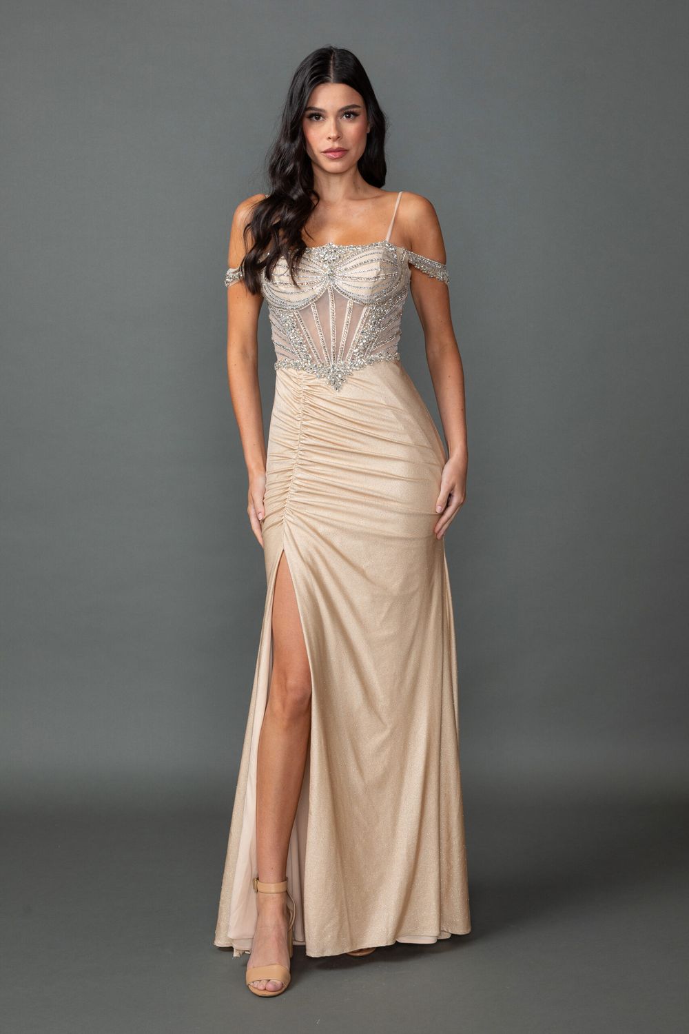 4565 Champagne Prom/Evening Dress