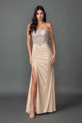 4565 Champagne Prom/Evening Dress