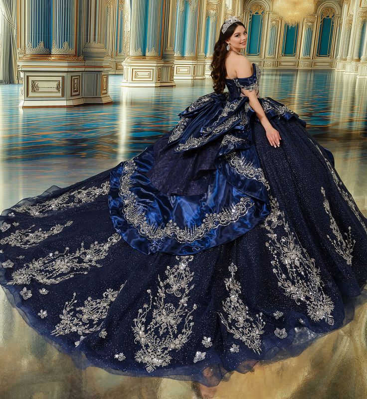 PR30252 Navy/Silver Quince Dress