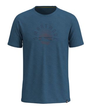 T-Shirt Smartwool Merino Sunrise Mountains Bleu
