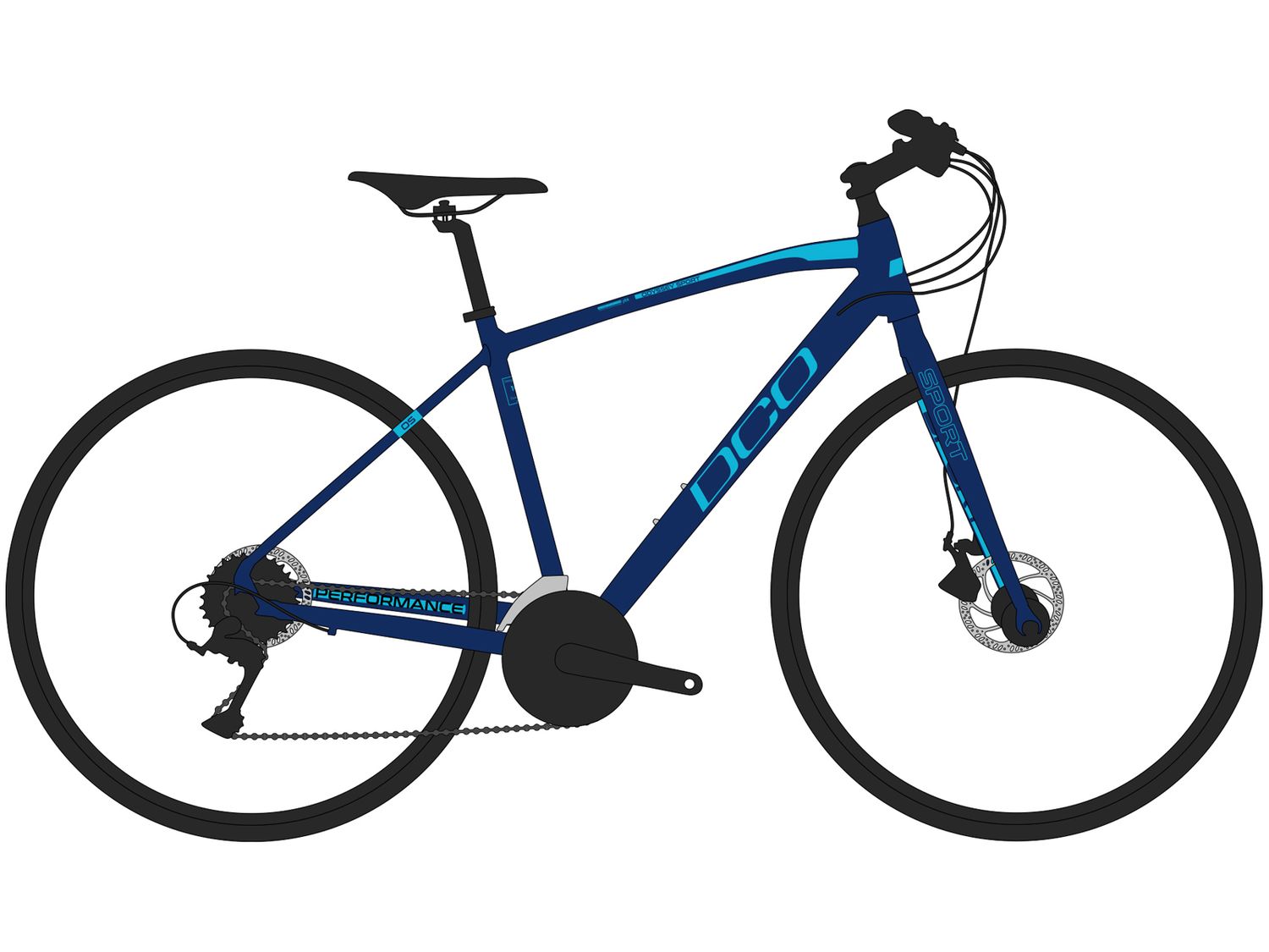 Vélo DCO Odyssey Sport Indigo/Bleu, Size: 14po