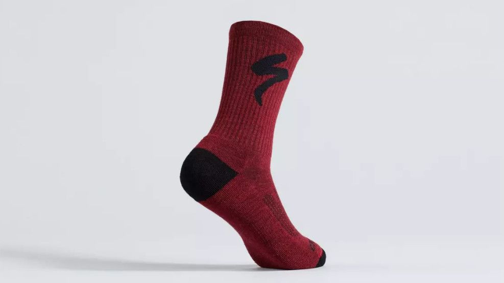 Bas Specialized Logo Merino Midweight Tall Bordeaux, Size: Large