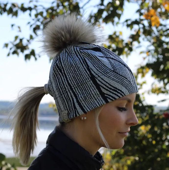 Tuque ED Design avec ponpon La Belle ED Gris/Blanc, Size: M