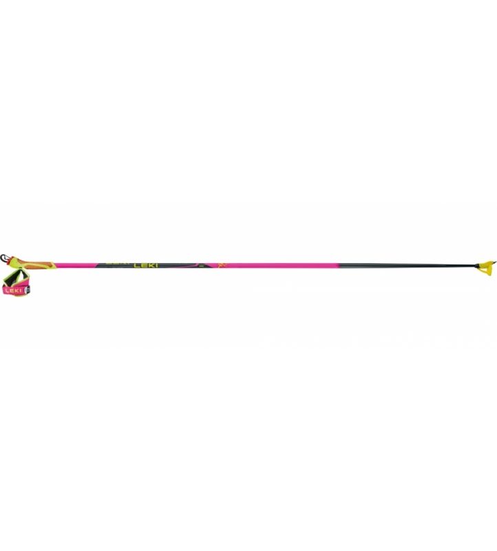 Bâton Leki HRC Max FRT Rose/Jaune, Size: 150cm
