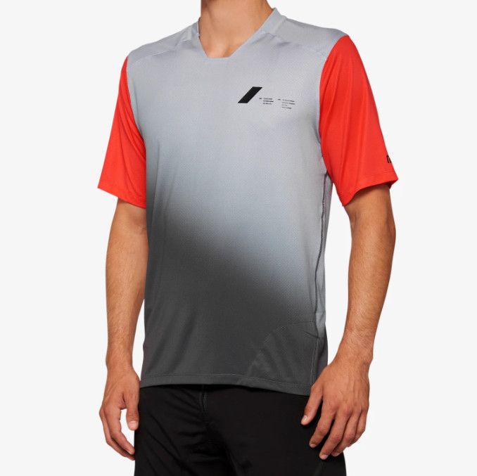 Maillot manches courtes 100% Celium Gris/Rouge, Size: Small