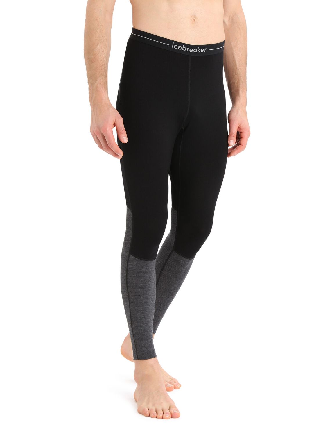Collant Icebreaker 260 ZoneKnit™ Merino Gris/Noir, Size: Small