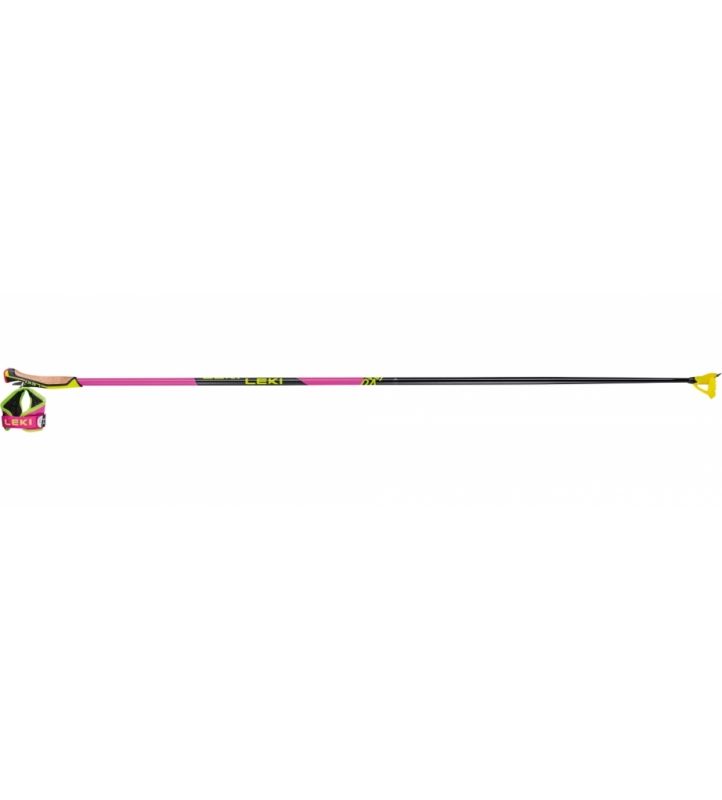 Bâton Leki PRC 750 Rose/Jaune, Size: 135cm