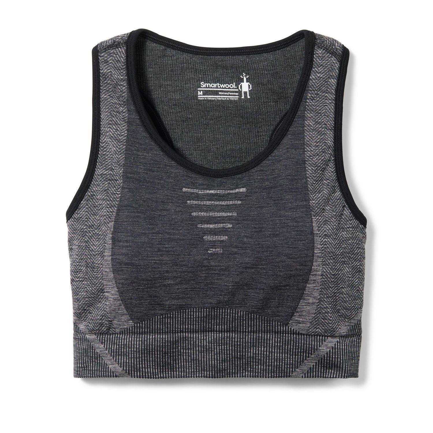 Brassière de sport Smartwool Intraknit Noir/Gris, Size: Small