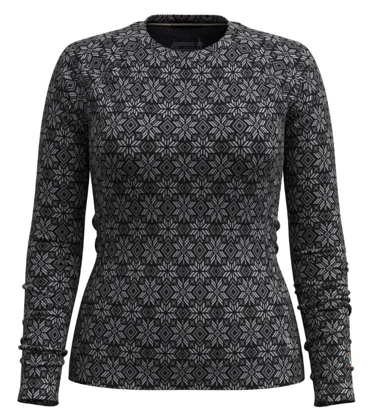 Sous-vêtement manches longues Smartwool Classic Thermal Merino Femme Noir/Flocon de neige, Size: XSmall