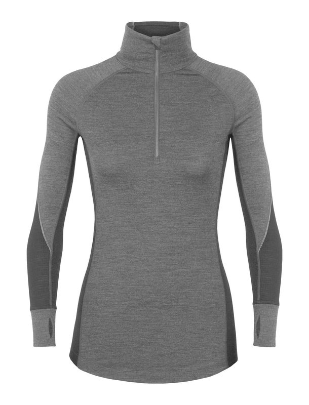 Sous-vêtement Icebreaker BodyFitZone 260 Demi-fermeture Zip 2022 Femme Jet Gris/Noir