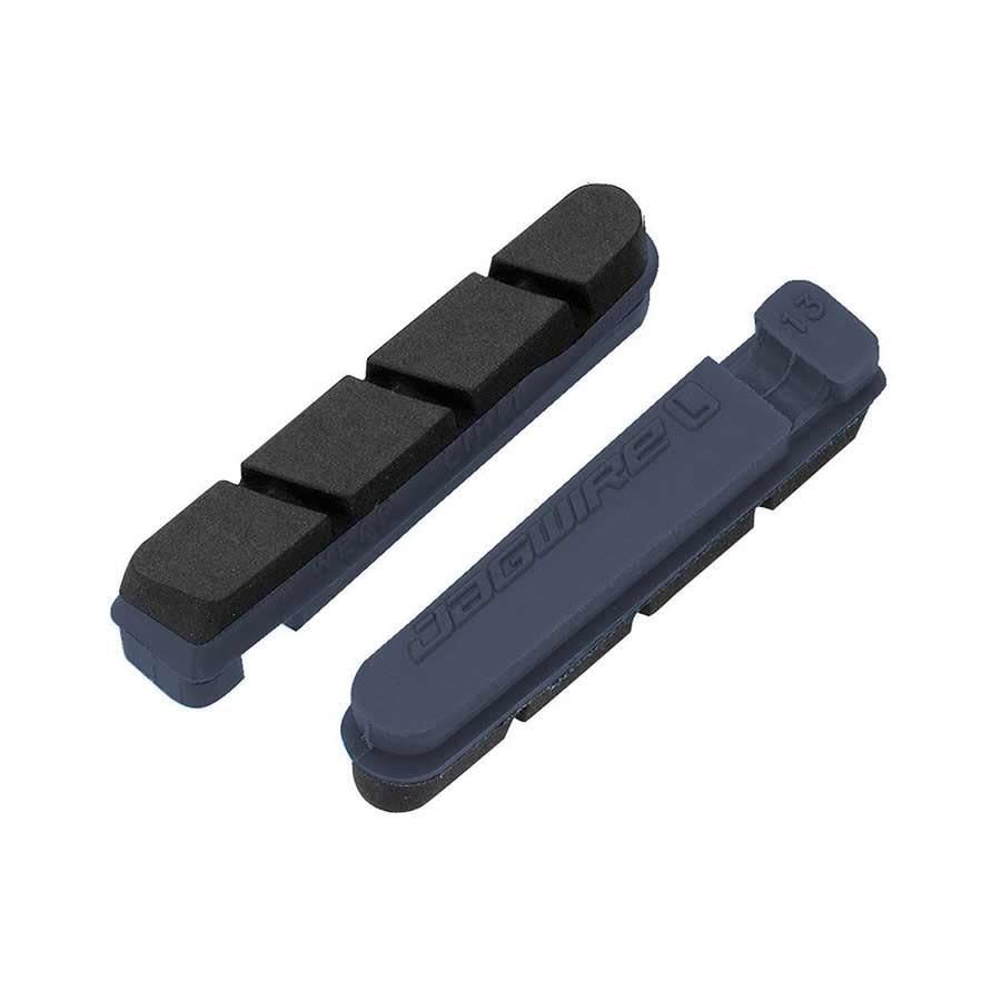 Gommes pour freins de route Jagwire, Road Pro S,  (SRAM/Shimano), Pour jante carbone, Bleu/Noir, Paire