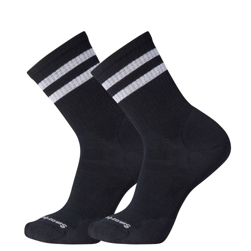 Bas Smartwool Athletic Targeted Cushion Stripe Crew Noir (pack de 2 paires)
