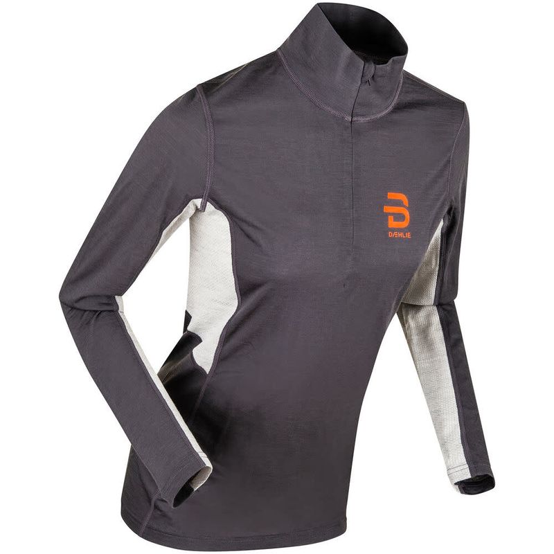 Sous-vêtement Bjorn Daehlie Training Merino LS Demi-Zip Femme Noir