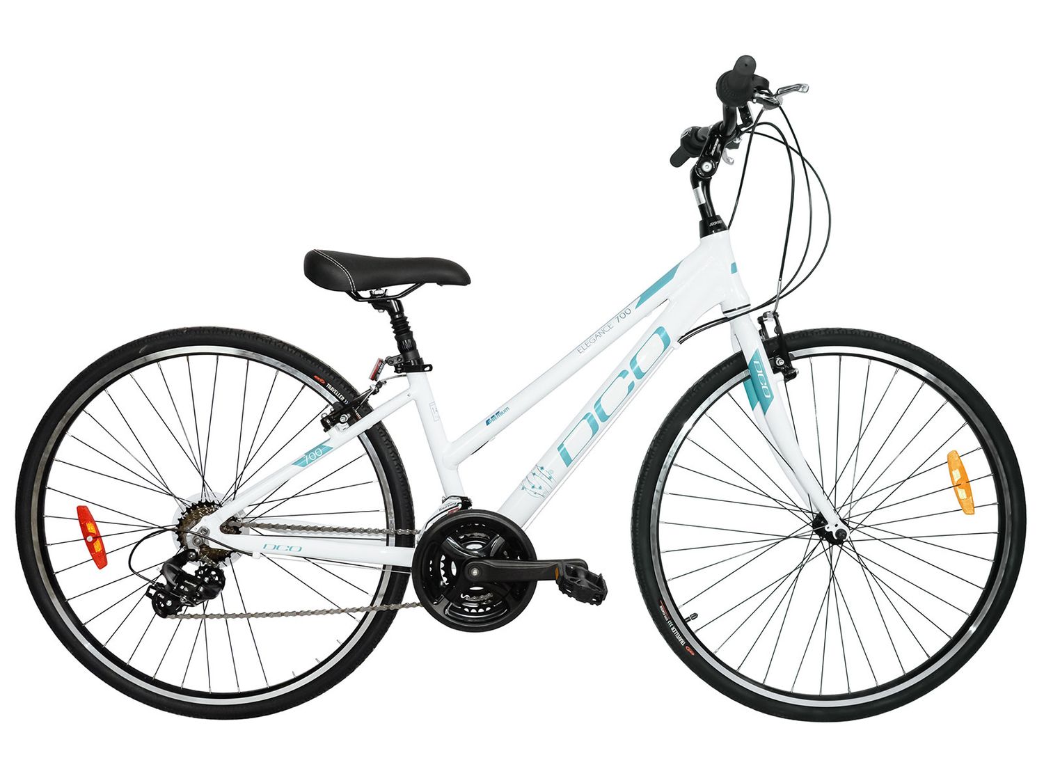 Vélo DCO Elegance 700 Blanc/Turquoise