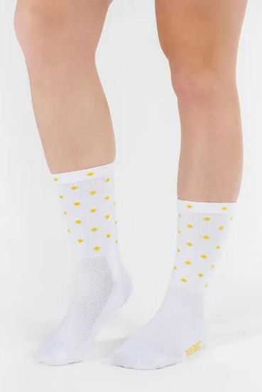 Bas Peppermint Signature Blanc/Pois Citron