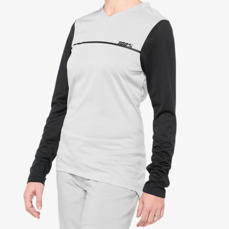 Maillot manches longues 100% Ridecamp Femme Gris/Noir