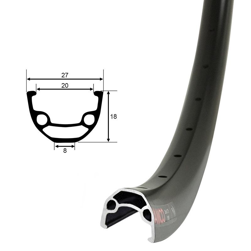 Jante Damco Double Paroi Disc 700C/29&#39;&#39; 36H Noir