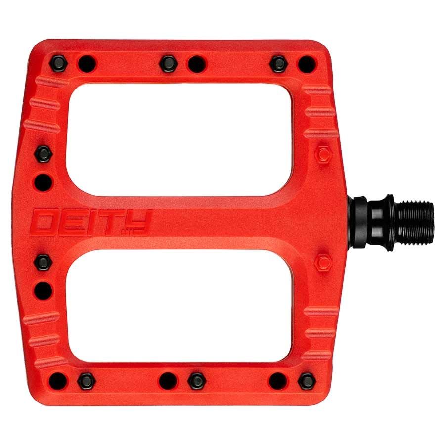 Pédales plateformes Deity Deftrap, Corps: Nylon, Axe: Cr-Mo, Rouge