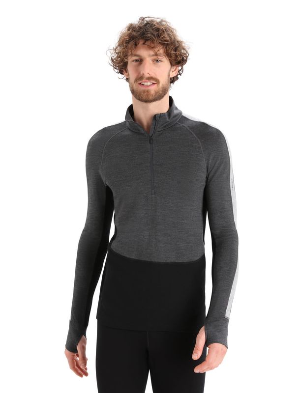 Sous-vêtement manches longues 1/2 Zip Icebreaker 260 ZoneKnit™ Merino Gris/Noir