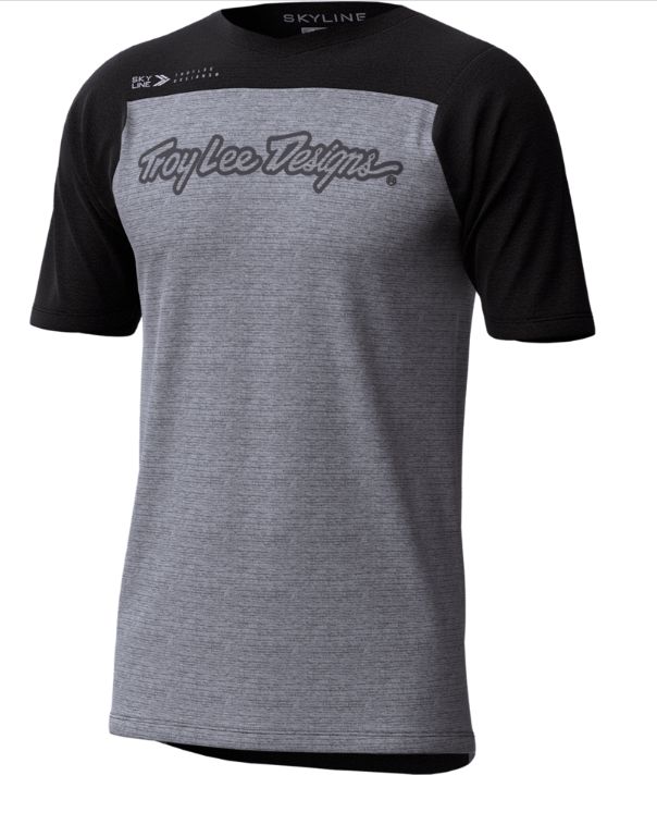 Maillot manches courtes Troy Lee Designs Skyline Signature Gris/Noir