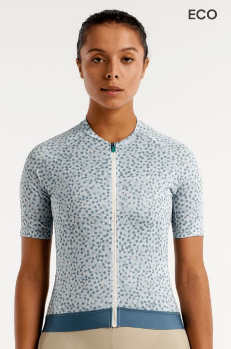 Maillot léger manches courtes Peppermint Signature Femme Bleu Mer à Points
