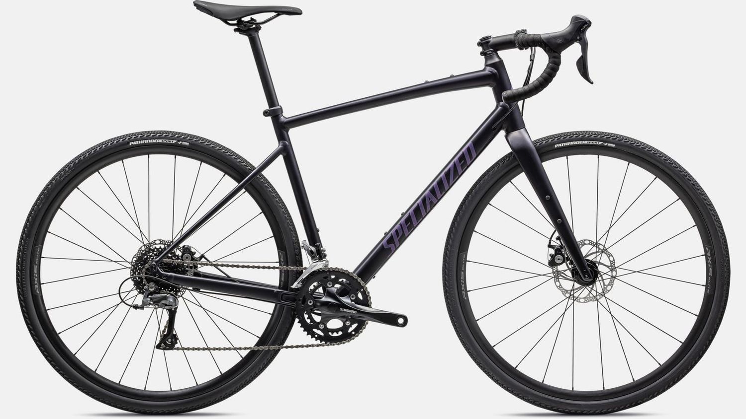 Vélo Specialized Diverge E5 2024 Noir Ombre Satin/Violet Perle