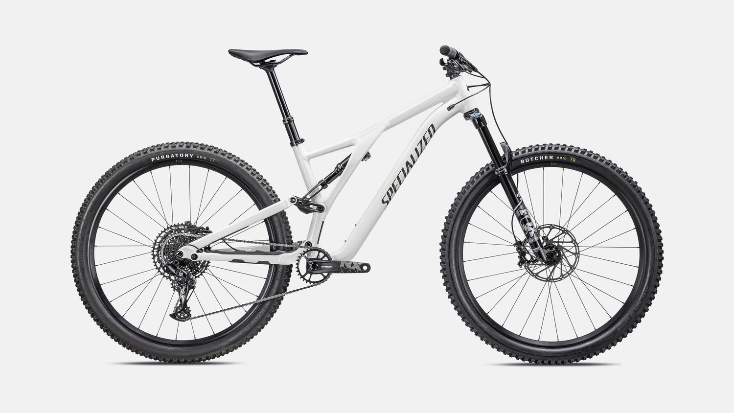 Vélo Specialized StumpJumper Comp Alloy 2024 Blanc Dune Brillant/Vert Mousse Foncé