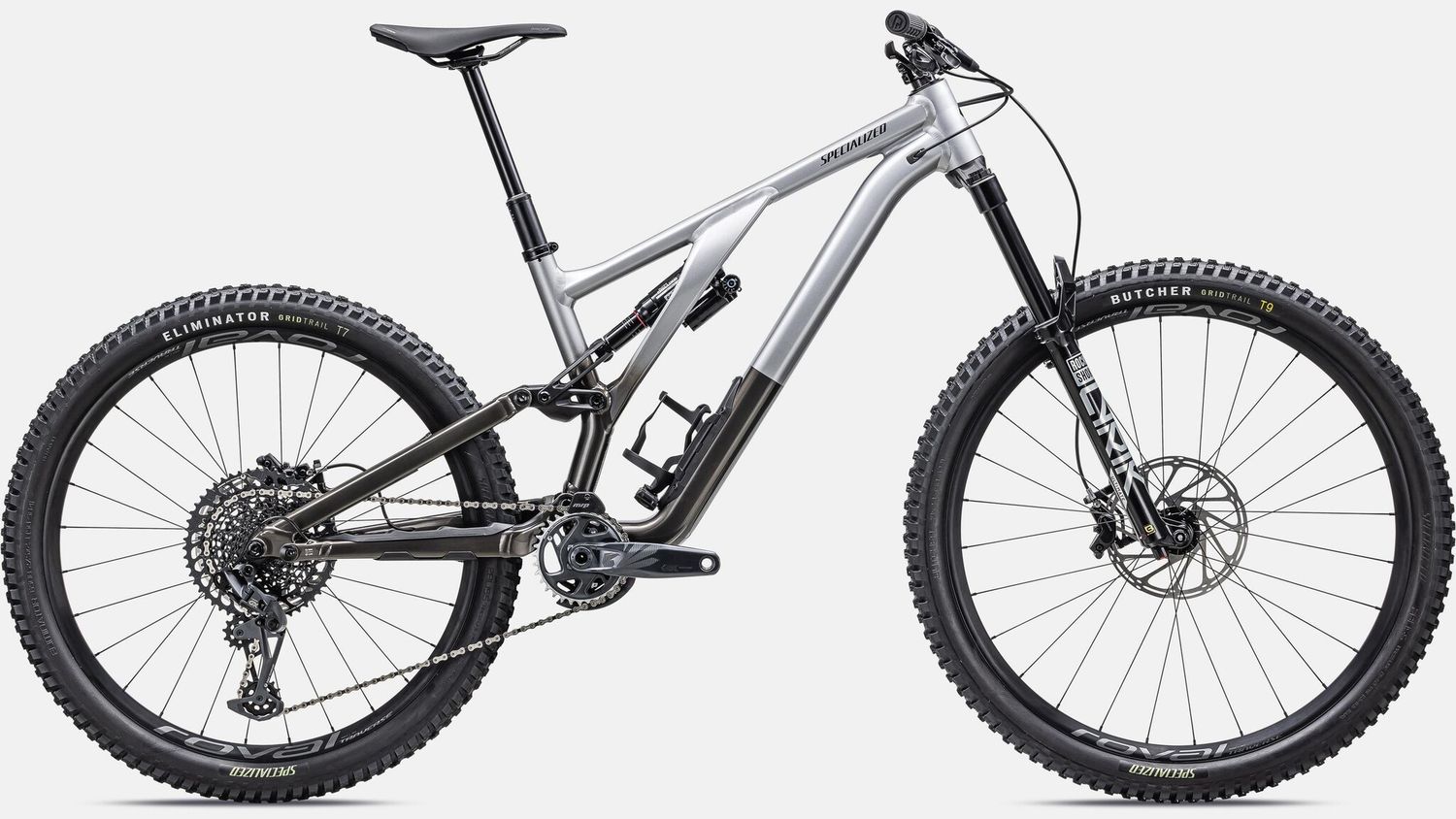 Vélo Specialized Stumpjumper EVO Elite Alloy 2024 Argent Brillant/Noir Carbone
