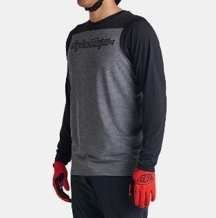 Maillot manches longues Troy Lee Designs Skyline Signature Gris/Noir