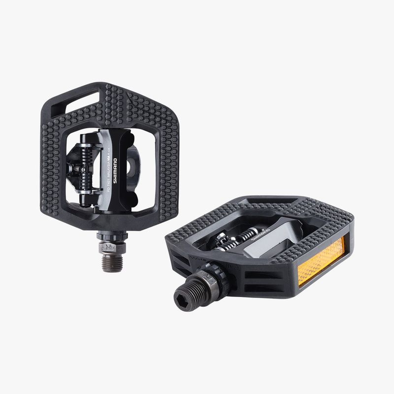 Pédales Shimano PD-T421 SPD avec Réflecteur et Cale (SM-SH56) Noir