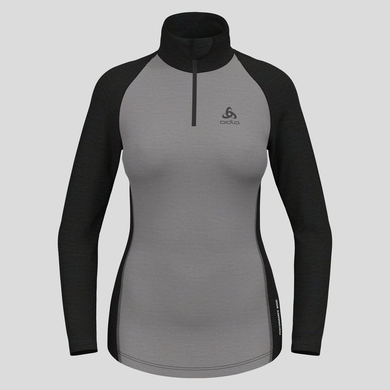Sous-vêtement manches longues Odlo Performance 150 Demi-Zip Femme Gris