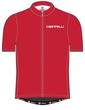 Maillot manches courtes Castelli Strada Rouge