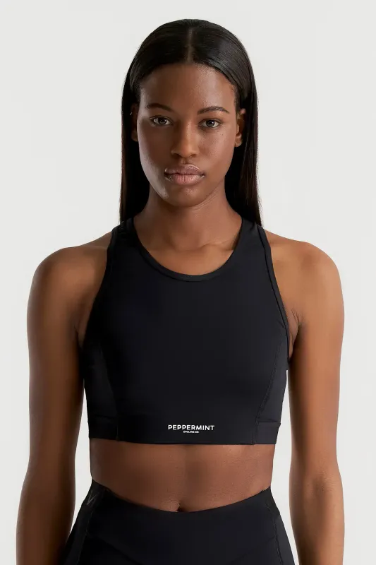 Brassière Peppermint Signature High-Neck Femme Noir