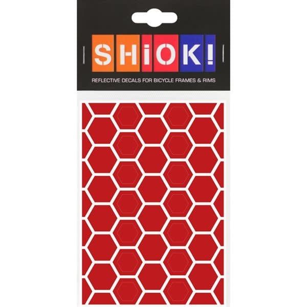Collants réfléchissants hexagonaux Shiok! Rouge