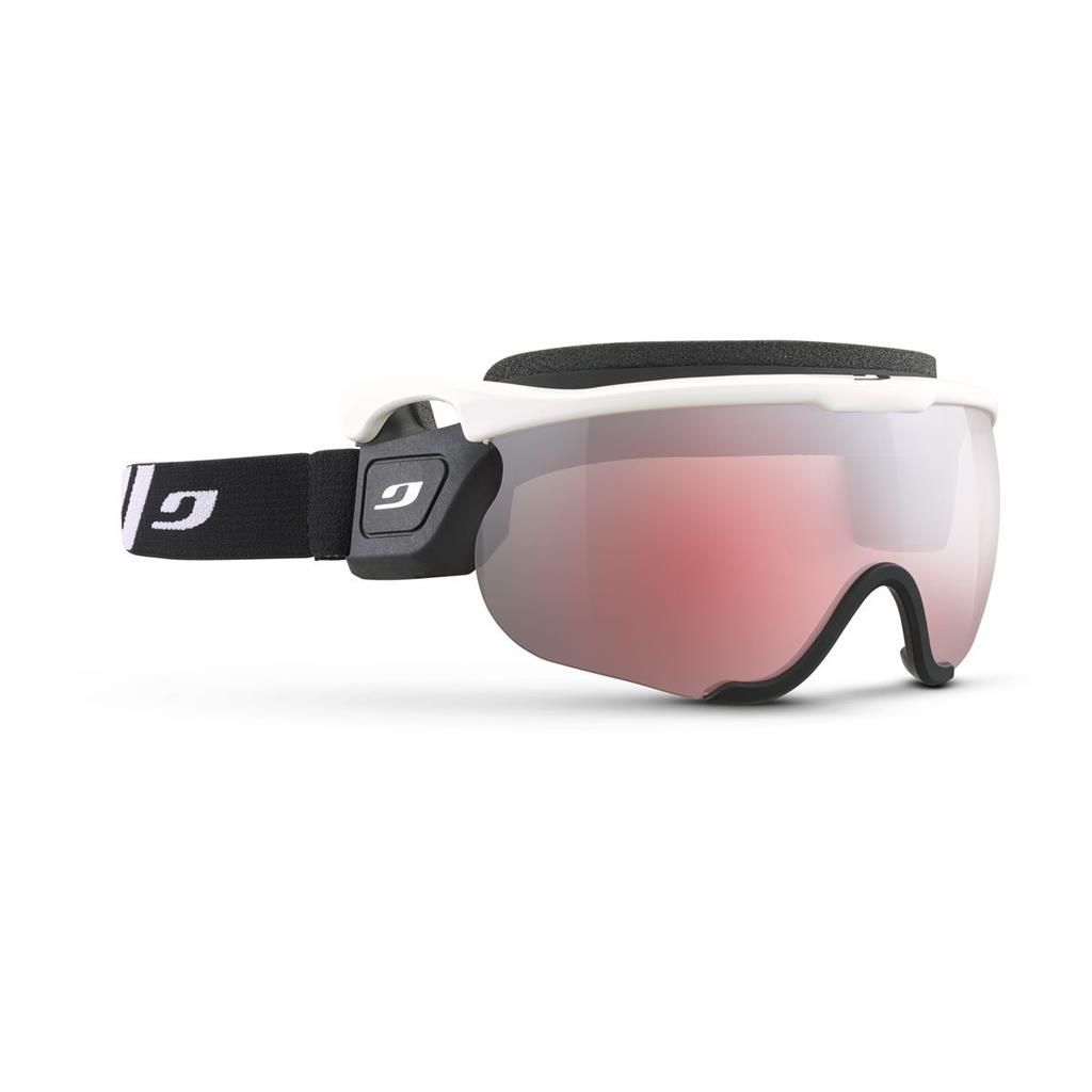 Lunette Julbo Sniper EVO M Blanc Brillant/Noir - Strap Noir/Blanc - Lentilles Clair/Rouge/Smoke w Interchangeable cat:0+2+3