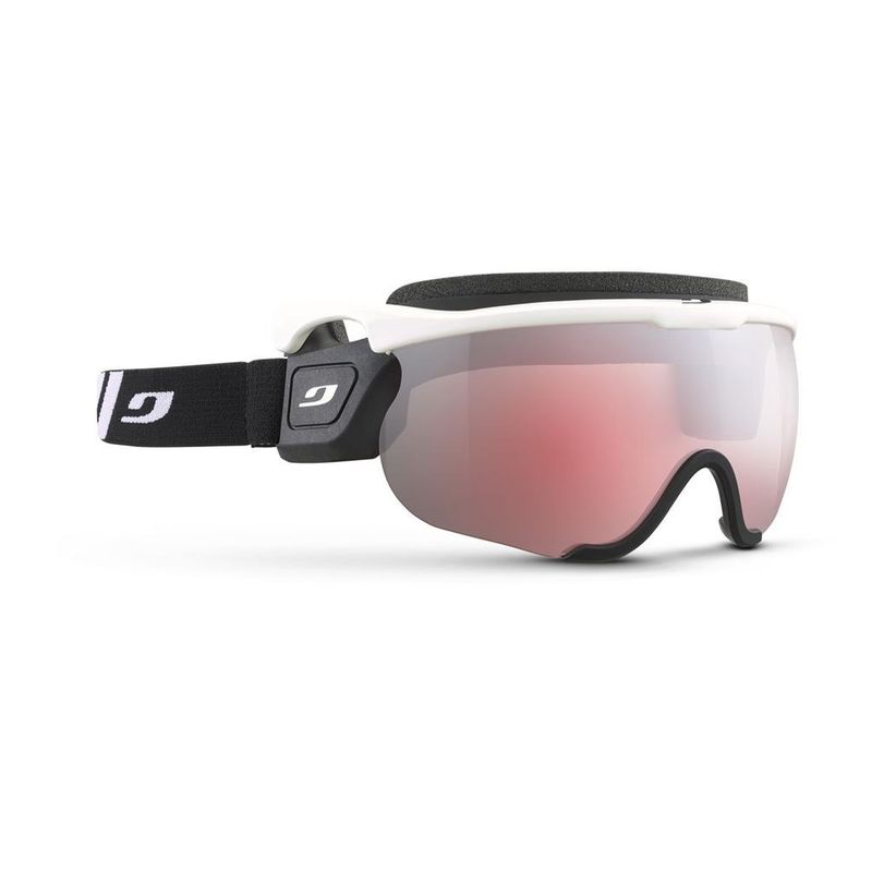 Lunette Julbo Sniper EVO M Blanc Brillant/Noir - Strap Noir/Blanc - Lentilles Clair/Rouge/Smoke w Interchangeable cat:0+2+3