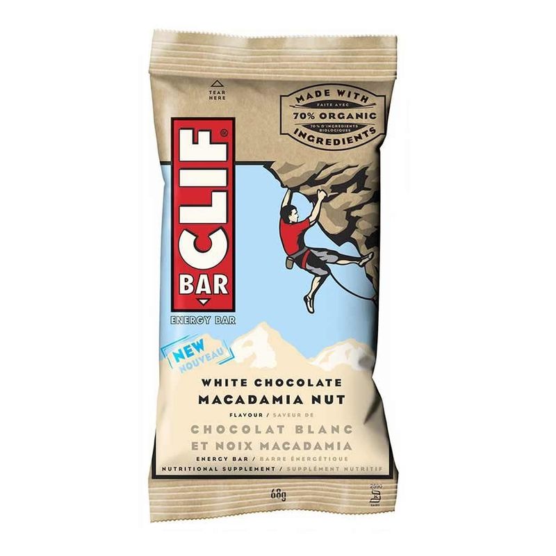 Barre énergétique Clif Chocolat blanc et noix de macadam 68g