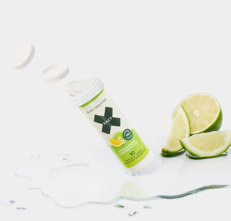 Comprimé d&#39;hydratation Xact Electrolytes Agrume Boom (contient caféine) 10pcs