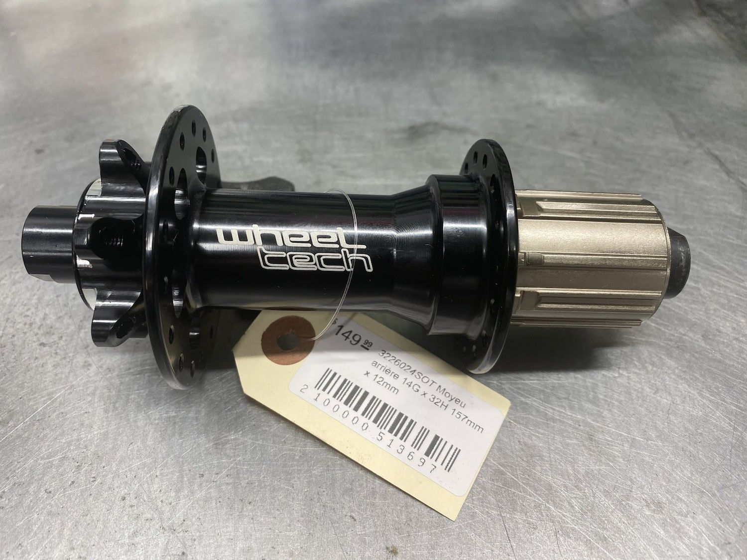 Moyeu arrière Wheel Tech HG, 32T,  12 x 157mm, 6 bolt, noir