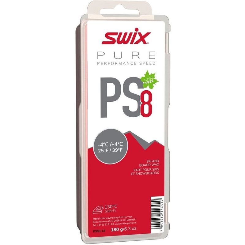Fart de glisse Swix PS8 Rouge -4/+4C 180g