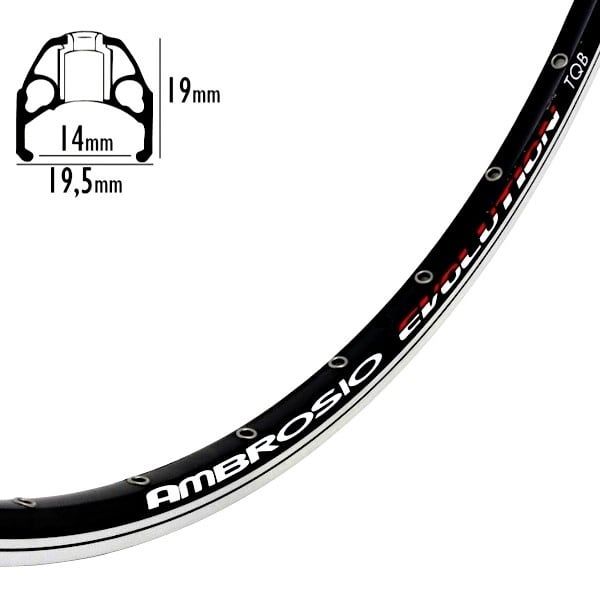 Paire de roues Ambrosio Evolution TQB 700C 36T - Moyeu Av/Ar Shimano 105