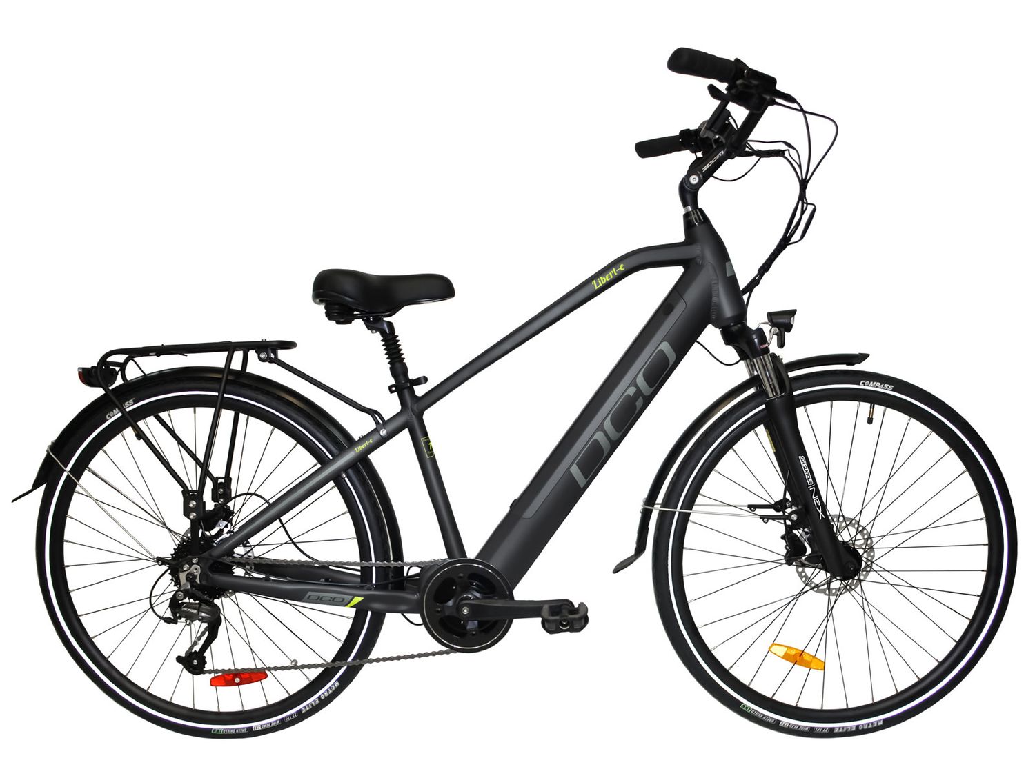 Vélo usagé électrique DCO Libert-E 350w Charcoal/Lime 18&#39;&#39;