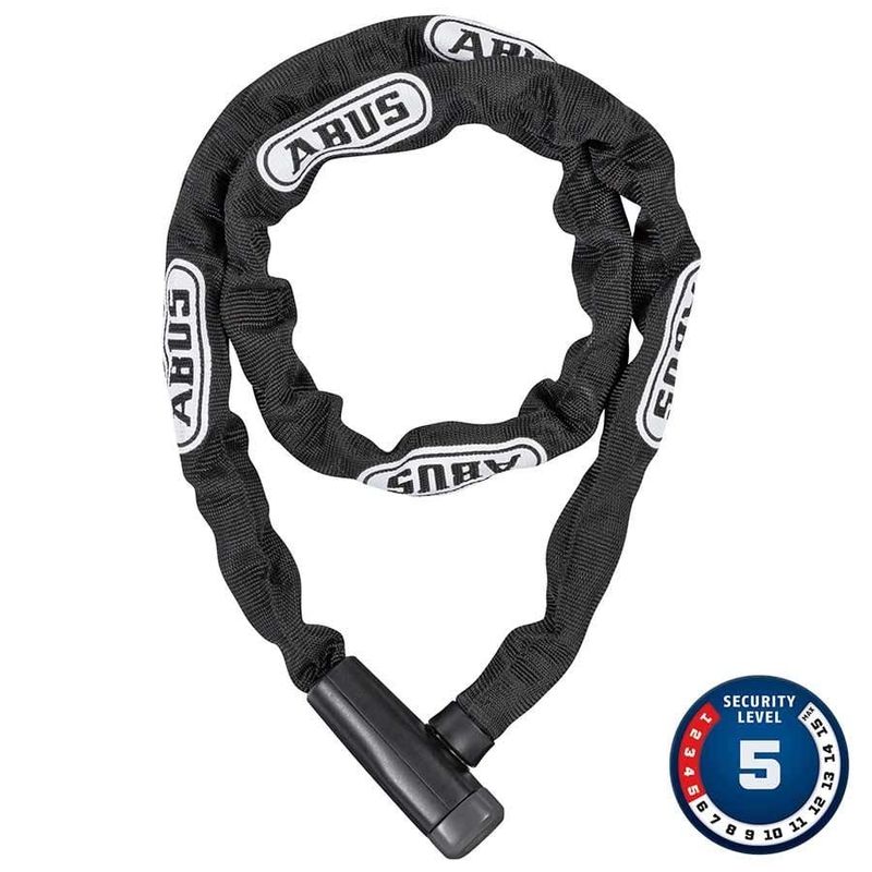 Chaîne avec serrure à clé Abus, Steel-O-Chain 5805K, 5mm x 75cm (5mm x 2.5&#39;), Noir