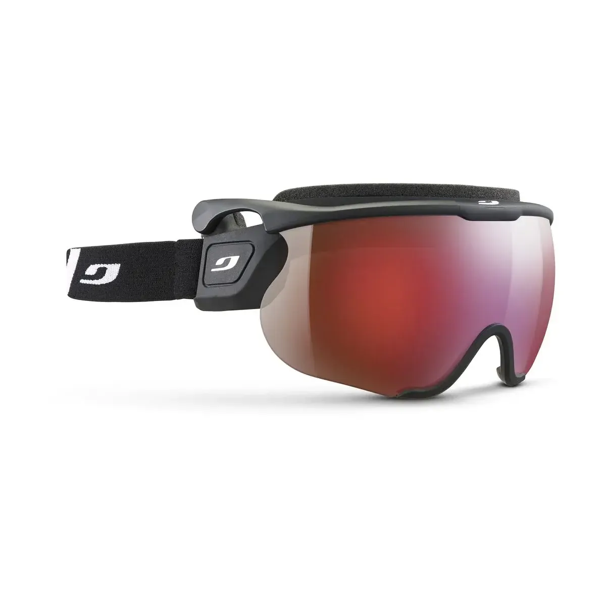 Lunette Julbo Sniper EVO L Noir Mat - Strap Noir/Blanc - Lentille Photochromique Reactiv HC cat:0 à 4