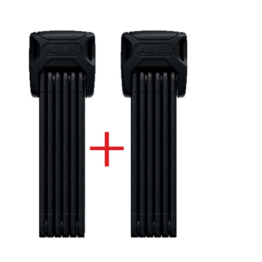 Cadenas pliable à clé Abus, Bordo XPlus 6000K Twinset, 90cm, 3', 5mm, Noir, Paire