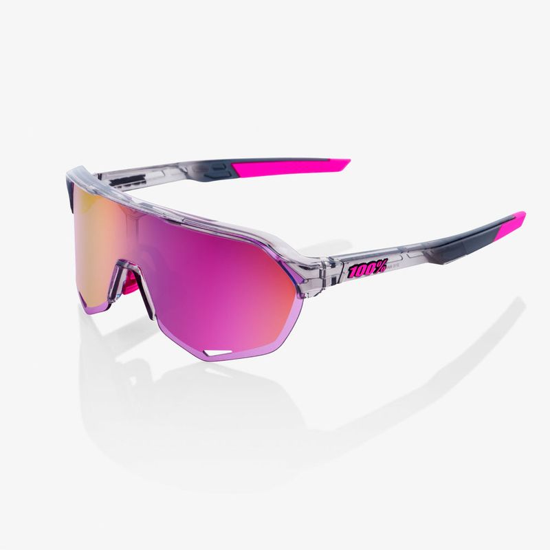 Lunette 100% S2® Gris Transparent Poli - Lentille Miroir Multichouche Violette CCMSA
