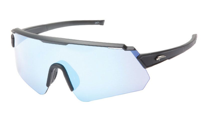 Lunettes Atmosphere Slash Noir Mat - Lentille Bleu Revo